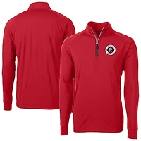 Men's Cutter & Buck New England Revolution Big Tall Adapt Eco Knit Stretch Recycled Quarter-Zip Pullover
