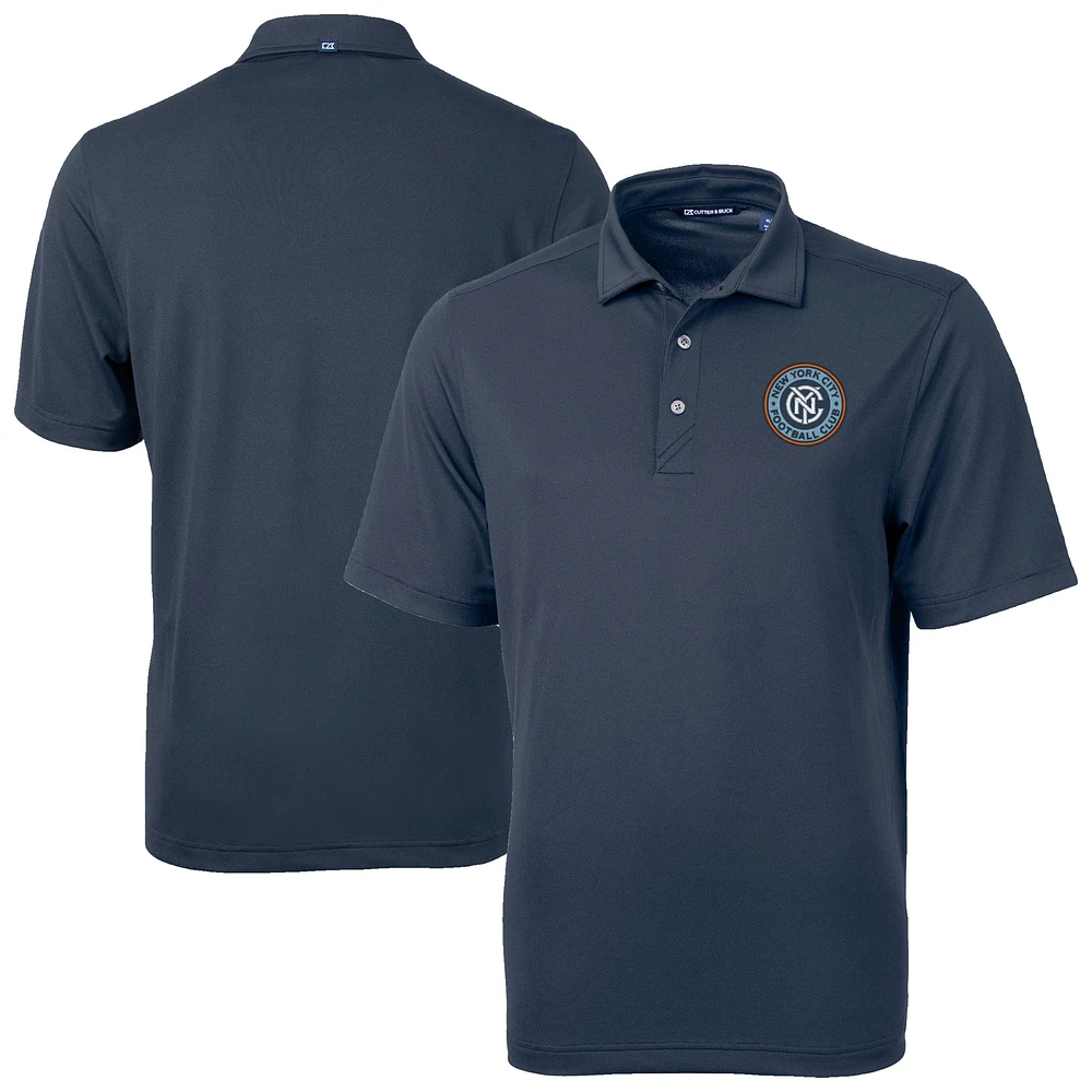 Men's Cutter & Buck Navy New York City FC Big Tall Virtue Eco Pique Recycled Polo