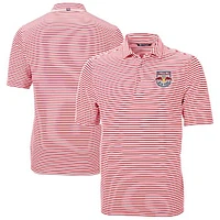 Men's Cutter & Buck  Red New York Bulls Big Tall Virtue Eco Pique Stripe Recycled Polo