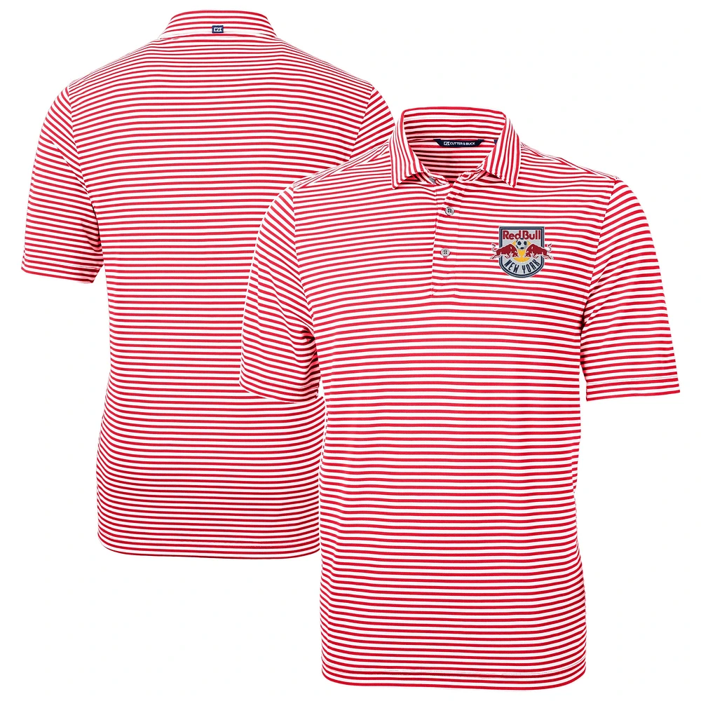 Men's Cutter & Buck  Red New York Bulls Big Tall Virtue Eco Pique Stripe Recycled Polo