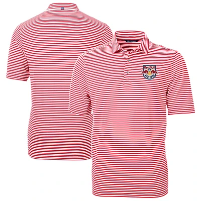 Men's Cutter & Buck  Red New York Bulls Big Tall Virtue Eco Pique Stripe Recycled Polo
