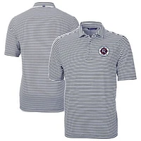 Men's Cutter & Buck  Navy New England Revolution Big Tall Virtue Eco Pique Stripe Recycled Polo