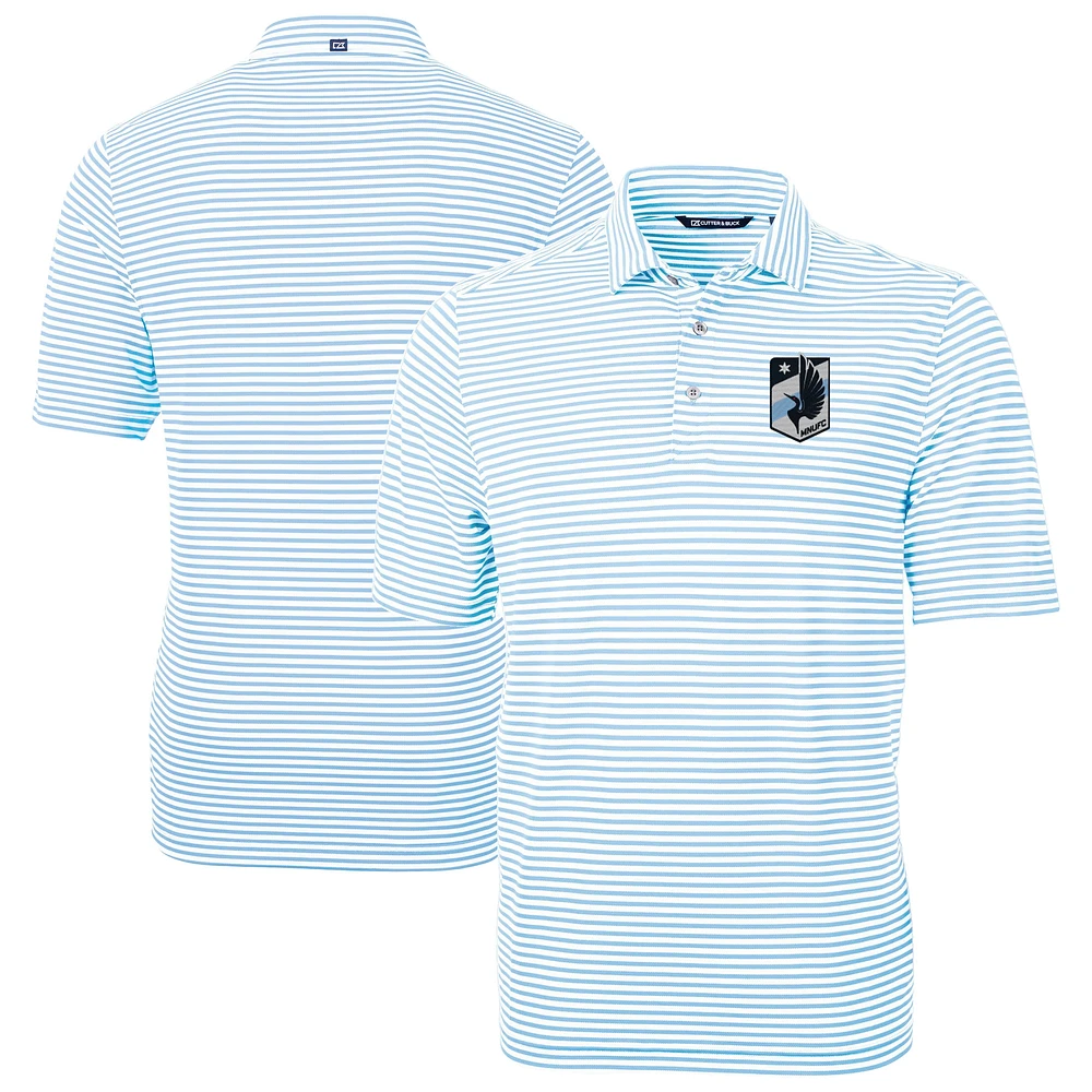 Men's Cutter & Buck Powder Blue Minnesota United FC Big Tall Virtue Eco Pique Stripe Recycled Polo