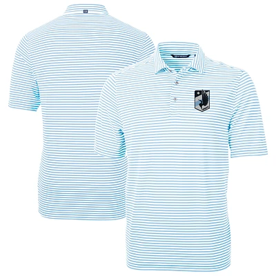Men's Cutter & Buck  Powder Blue Minnesota United FC Big Tall Virtue Eco Pique Stripe Recycled Polo