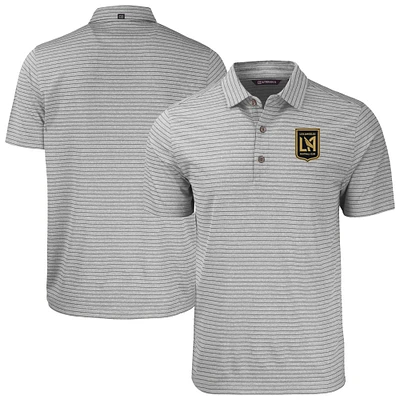Men's Cutter & Buck  Heather Gray LAFC Big Tall Forge Eco Stripe Stretch Recycled Polo