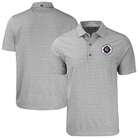 Men's Cutter & Buck  Heather Gray New England Revolution Big Tall Forge Eco Stripe Stretch Recycled Polo