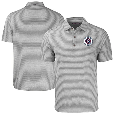 Men's Cutter & Buck  Heather Gray New England Revolution Big Tall Forge Eco Stripe Stretch Recycled Polo