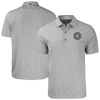 Men's Cutter & Buck  Heather Gray New York City FC Big Tall Forge Eco Stripe Stretch Recycled Polo