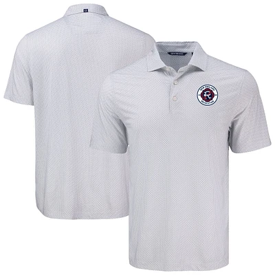 Men's Cutter & Buck  Gray New England Revolution Big Tall Pike Eco Diamond Dot Print Recycled Polo