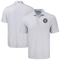 Men's Cutter & Buck  Gray New York City FC Big Tall Pike Eco Diamond Dot Print Recycled Polo