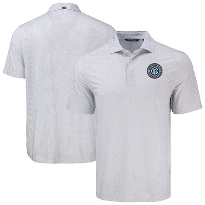 Men's Cutter & Buck  Gray New York City FC Big Tall Pike Eco Diamond Dot Print Recycled Polo