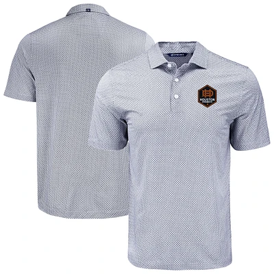 Men's Cutter & Buck  Black Houston Dynamo FC Big Tall Pike Eco Diamond Dot Print Recycled Polo