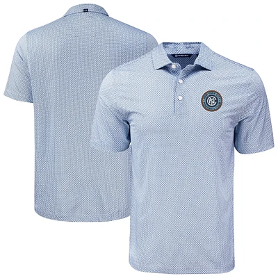 Men's Cutter & Buck  Navy New York City FC Big Tall Pike Eco Diamond Dot Print Recycled Polo