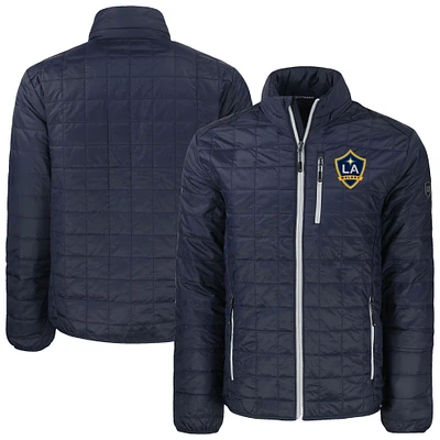 Men's Cutter & Buck  Navy LA Galaxy Big Tall Rainier PrimaLoft Eco Insulated Full-Zip Puffer Jacket