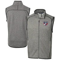 Men's Cutter & Buck  Heather Gray FC Dallas Big Tall Mainsail Sweater-Knit Full-Zip Vest