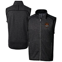 Men's Cutter & Buck  Heather Charcoal Houston Dynamo FC Big Tall Mainsail Sweater-Knit Full-Zip Vest