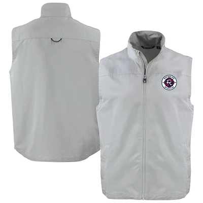 Men's Cutter & Buck Gray New England Revolution Big Tall Charter Eco Recycled Full-Zip Vest