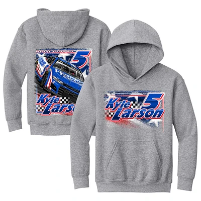 Youth Hendrick Motorsports Team Collection Heather Gray Kyle Larson Hendrickcars.com Car Pullover Hoodie