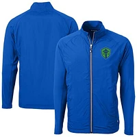 Men's Cutter & Buck Seattle Sounders FC Adapt Eco Knit Hybrid Recycled Full-Zip Jacket