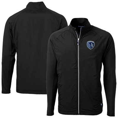 Men's Cutter & Buck Sporting Kansas City Adapt Eco Knit Hybrid Recycled Full-Zip Jacket