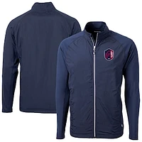 Men's Cutter & Buck  Navy St. Louis City SC Adapt Eco Knit Hybrid Recycled Full-Zip Jacket