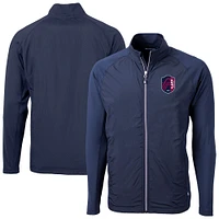 Men's Cutter & Buck  Navy St. Louis City SC Adapt Eco Knit Hybrid Recycled Full-Zip Jacket