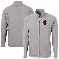 Men's Cutter & Buck  Gray St. Louis City SC Adapt Eco Knit Hybrid Recycled Full-Zip Jacket
