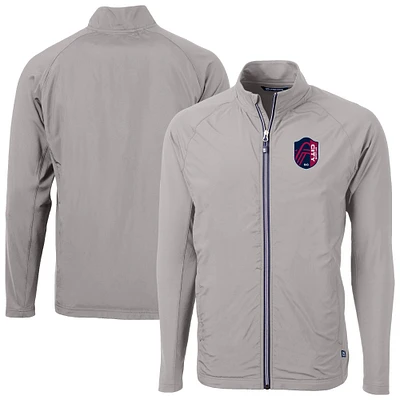 Men's Cutter & Buck  Gray St. Louis City SC Adapt Eco Knit Hybrid Recycled Full-Zip Jacket