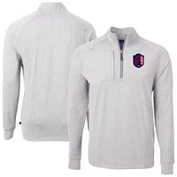 Men's Cutter & Buck Heather Gray St. Louis City SC Big Tall Adapt Eco Knit Quarter-Zip Top
