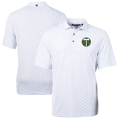 Men's Cutter & Buck  White Portland Timbers Big Tall Virtue Eco Pique Tile Print Recycled Polo