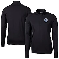 Men's Cutter & Buck Sporting Kansas City Big Tall Virtue Eco Pique Recycled Quarter-Zip Top