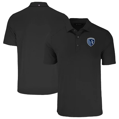 Men's Cutter & Buck  Black Sporting Kansas City Big Tall Forge Eco Stretch Recycled Polo