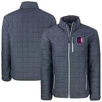 Men's Cutter & Buck  Anthracite St. Louis City SC Big Tall Rainier PrimaLoft Eco Insulated Full-Zip Puffer Jacket