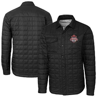 Men's Cutter & Buck  Black Toronto FC Big Tall Rainier PrimaLoft Eco Insulated Full-Snap Quilted Shirt Jacket