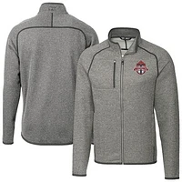Men's Cutter & Buck  Heather Gray Toronto FC Big Tall Mainsail Sweater-Knit Full-Zip Jacket