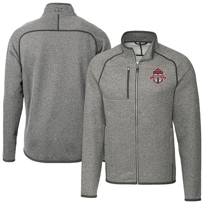Men's Cutter & Buck  Heather Gray Toronto FC Big Tall Mainsail Sweater-Knit Full-Zip Jacket