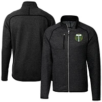 Men's Cutter & Buck  Heather Charcoal Portland Timbers Big Tall Mainsail Sweater-Knit Full-Zip Jacket