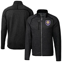 Men's Cutter & Buck  Heather Charcoal Orlando City SC Big Tall Mainsail Sweater-Knit Full-Zip Jacket