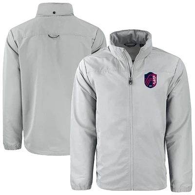 Men's Cutter & Buck  Gray St. Louis City SC Big Tall Charter Eco Knit Recycled Full-Zip Hoodie Jacket