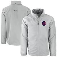 Men's Cutter & Buck  Gray St. Louis City SC Big Tall Charter Eco Knit Recycled Full-Zip Hoodie Jacket