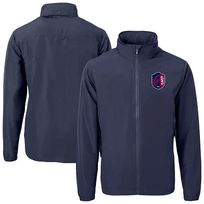 Men's Cutter & Buck  Navy St. Louis City SC Big Tall Charter Eco Knit Recycled Full-Zip Hoodie Jacket