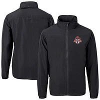 Men's Cutter & Buck  Black Toronto FC Big Tall Charter Eco Knit Recycled Full-Zip Hoodie Jacket