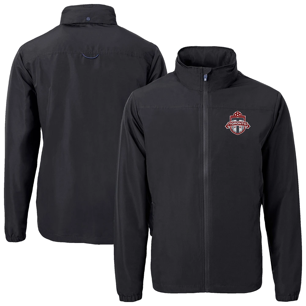 Men's Cutter & Buck Black Toronto FC Big Tall Charter Eco Knit Recycled Full-Zip Hoodie Jacket