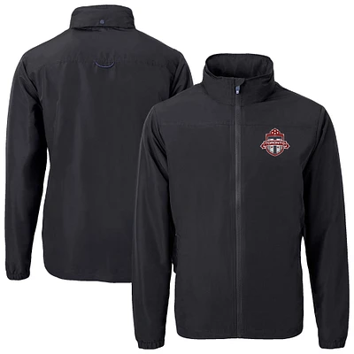 Men's Cutter & Buck  Black Toronto FC Big Tall Charter Eco Knit Recycled Full-Zip Hoodie Jacket