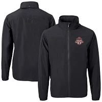 Men's Cutter & Buck  Black Toronto FC Big Tall Charter Eco Knit Recycled Full-Zip Hoodie Jacket