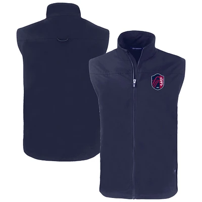 Men's Cutter & Buck Navy St. Louis City SC Big Tall Charter Eco Recycled Full-Zip Vest