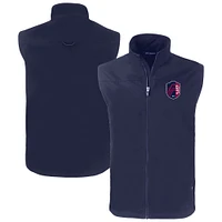 Men's Cutter & Buck Navy St. Louis City SC Big Tall Charter Eco Recycled Full-Zip Vest