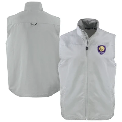 Men's Cutter & Buck Gray Orlando City SC Big Tall Charter Eco Recycled Full-Zip Vest
