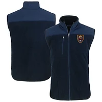 Men's Cutter & Buck Navy Real Salt Lake Big Tall Cascade Eco Sherpa Fleece Full-Zip Vest