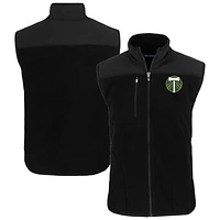 Men's Cutter & Buck Black Portland Timbers Big Tall Cascade Eco Sherpa Fleece Full-Zip Vest